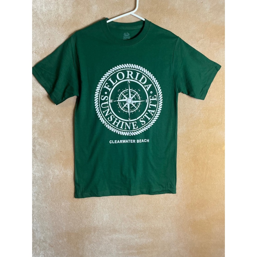 Fruit of the‎ Loom Florida Sunshine State Clearwater Beach T Shirt Green Size S